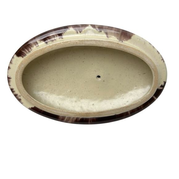 Vintage Jasba Keramik Drip Glaze Ceramic Dish Lid Mark Germany 31 Brown Green - Picture 12 of 16